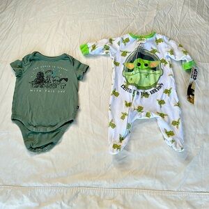 NEW WITH TAGS! Star Wars Bundle of two size 3-6 month onesies. Only One is NWT.